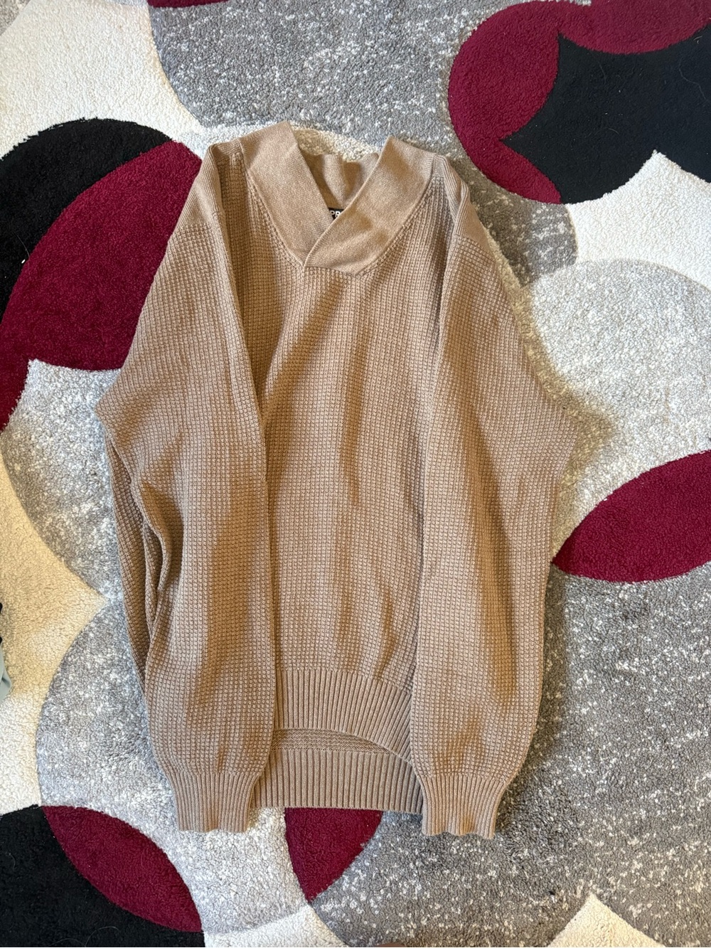 Express Men's V-Neck Knit Sweater - Camel/Tan